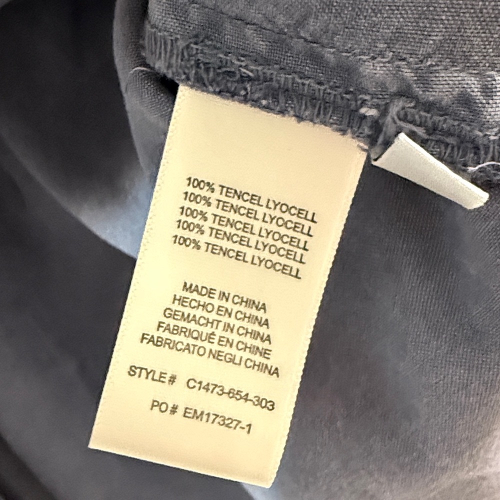 Cloth & Stone Steel Blue Button Down Tencel Shirt - XS - Picture 6 of 6